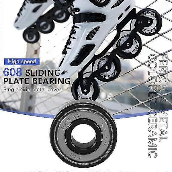 16 stk. Keramiske 608 Lejer 8*22*7mm ABEC-11 Hybrid 6 Hvide ZrO2 Kugler Skateboard Leje Skøjteløb Inline Roller Edition a