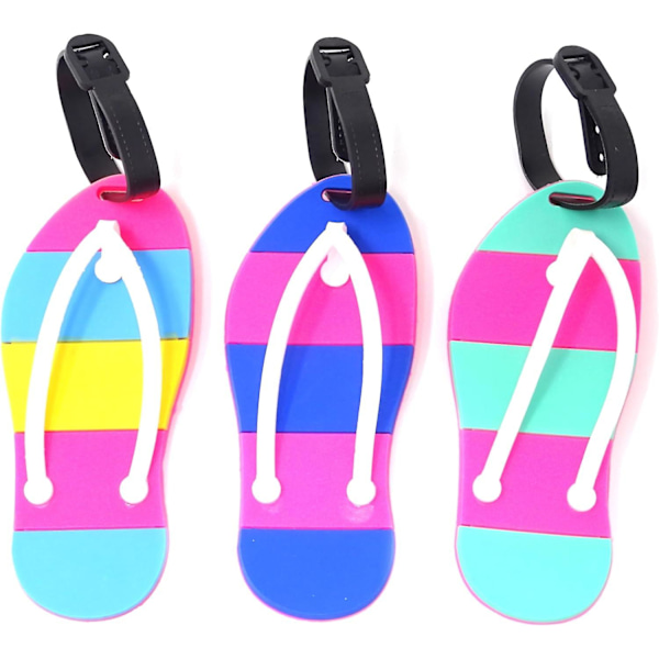 3 stk. Personlige Flip-Flops Bagasjelapper Reisebagasjelapper