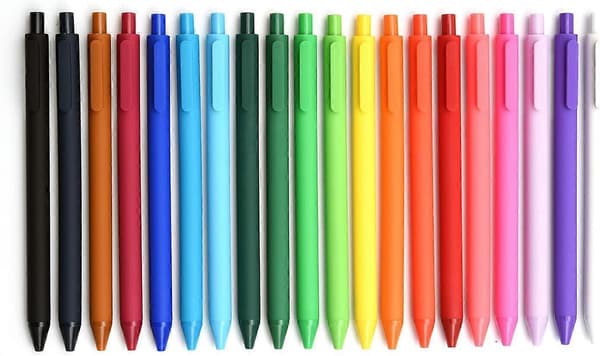 Gelpenne med rullefunktion, 20 assorterede farver
