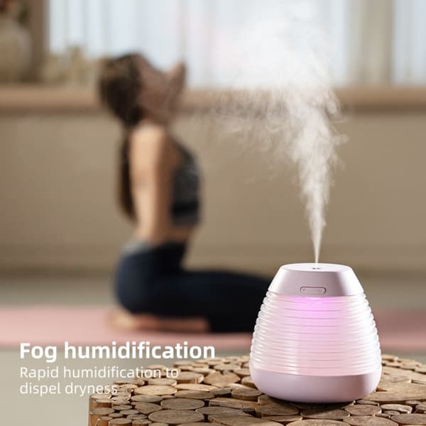 Creative Home Office Pine Cone Humidifier with 7-Color LED & Auto Shut-Off Purple