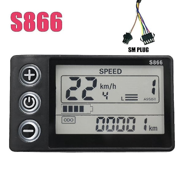 24v-60v S866 Ohjainpaneelin kojelauta Vedenpitävä sähköpyörän LCD-näyttö sähköpyörälle Sc