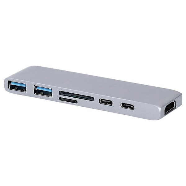 7-in-1 Type-C Teräväpiirto 4K Kortinlukija Hub Adapteri USB3.1 Telakointiasema