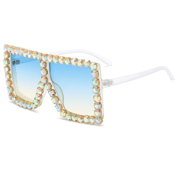 Krystall Solbriller Glitrende Rhinestone Konsertbriller Oversized Firkantet -farge:8 2025th