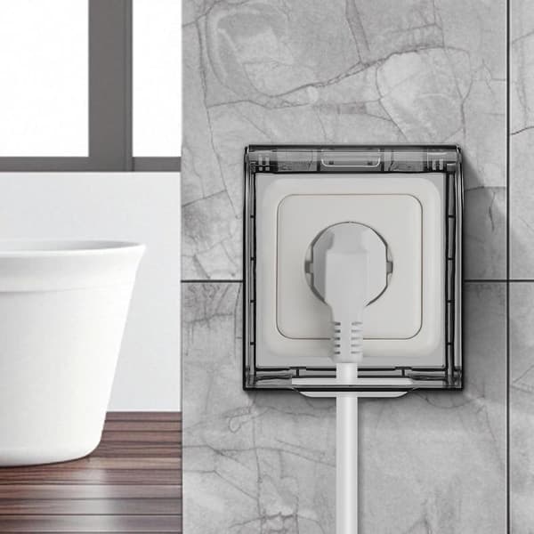 Waterproof Socket Cover 2 Pieces Waterproof Socket Cover Socket Cover Wall Socket Cover Splash Guard Self-Adhesive Socket Cover Plug Cover