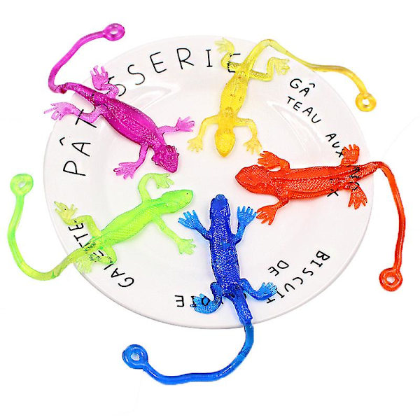 10 stj Stretchy Sticky Lizards Leksaker Stretchy Rubbery Sticky Lizards Stretchy Sticky Leksaker