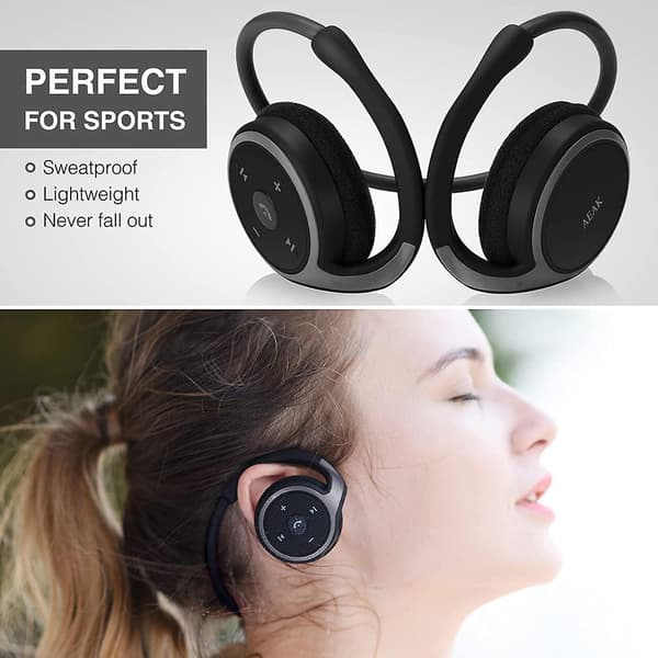 Trådløse Bluetooth-hodetelefoner for løping, øretelefon med null trykk og HiFi-stereolyd