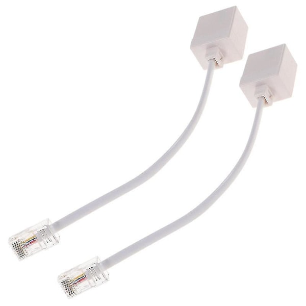 2 st RJ11 till RJ45-adapter Telefon till Ethernet-adapter Telefon till Ethernet-kabel[HSfF]