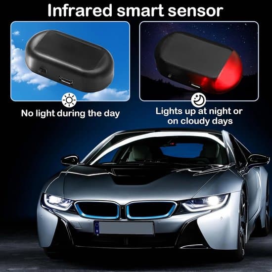 Wireless Car Alarm - Anti-Theft System - Vehicle Security - Solar Charging - 2-Pack - Red