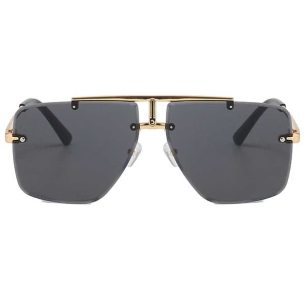 Moderne Eksklusive Pilot Aviator Solbriller Guld Sort