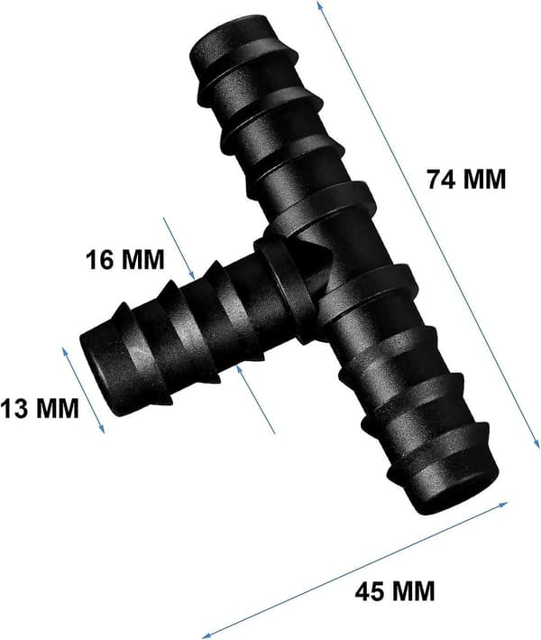 Slangekoblinger til 16 mm vandingssystem (T-stykke)