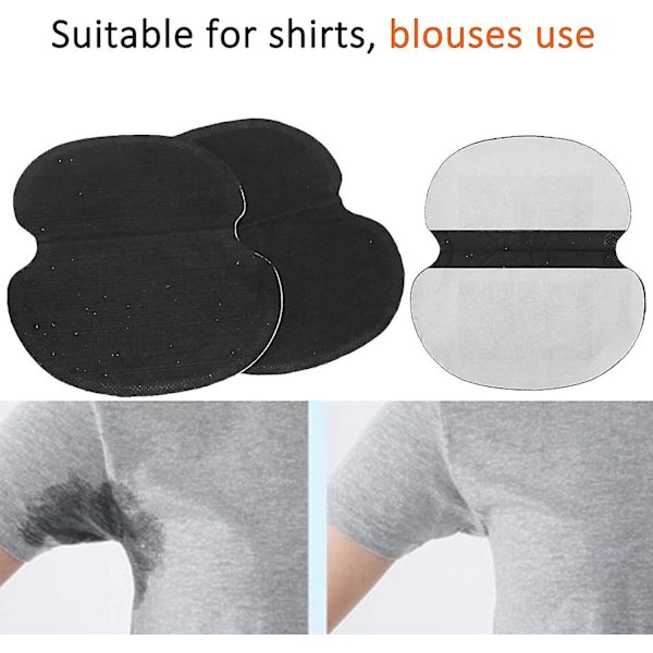 60 Stycken Armhåla Svett Pads Underarm Svett Pads Non-Woven Tyg Klänning Kläder Underarm Svett Pads, Osynliga, för Kvinnor och Män, Svart