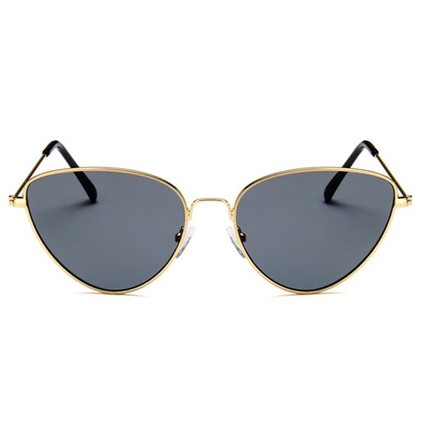Golden Triangular Sunglasses Dark Glass