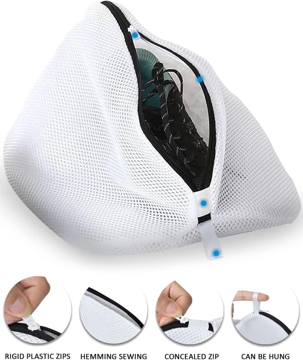 Skovaskepose med dobbelt rum, vaskepose til sko, vaskepose, skoopbevaringspose, beskytter sko mod skader (42*24*24CM)