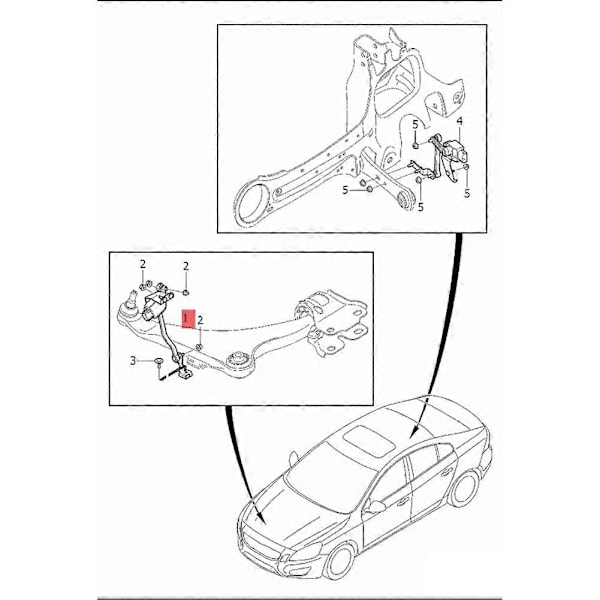 31288272 Forlygte Niveau Sensor Højre Foran til S60 S60L V60 V70 S80 S80L XC60 XC70 08-18 Højde Se