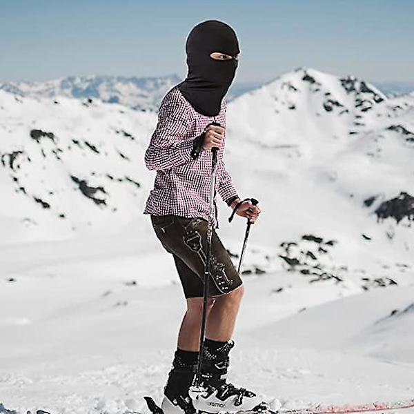 3 stk. Balaclava med 2 huller, fuldt ansigtsski maske, neutral sort Lycra ski maske, let åndbar hjelmforing, Balaclava hovedtørklæde til motorcykel