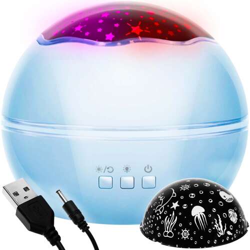 Night Lamp Galaxy Projector | Star Projector | Interchangeable Motif Blue