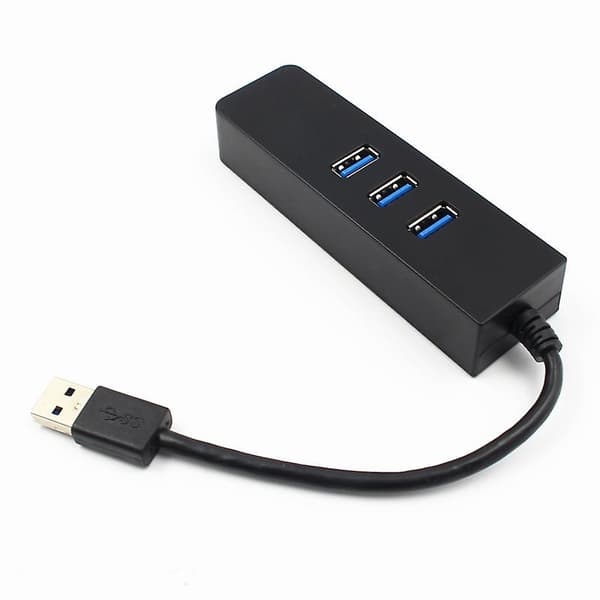 Usb 3.0 Hub 3-port Gigabit Ethernet-port for bærbare datamaskiner Usb-minnepinner Mobile harddisker Usb-utvidelse