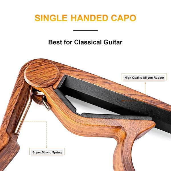 Classic Flat-Wound Wooden Pick – Suitable for Nylon String Guitar – Rosewood, Including 5 Picks