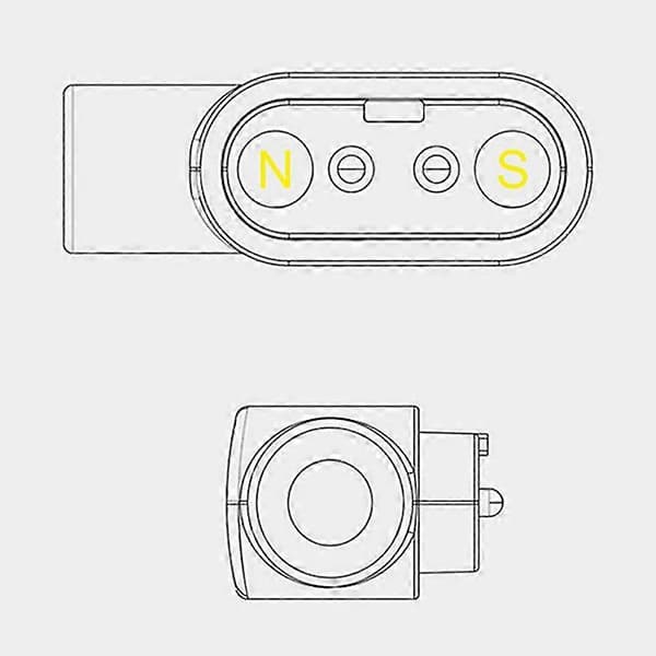 Magnetisk opladerkabel til smartur med magnetisk stik 2-ben 2,84 mm