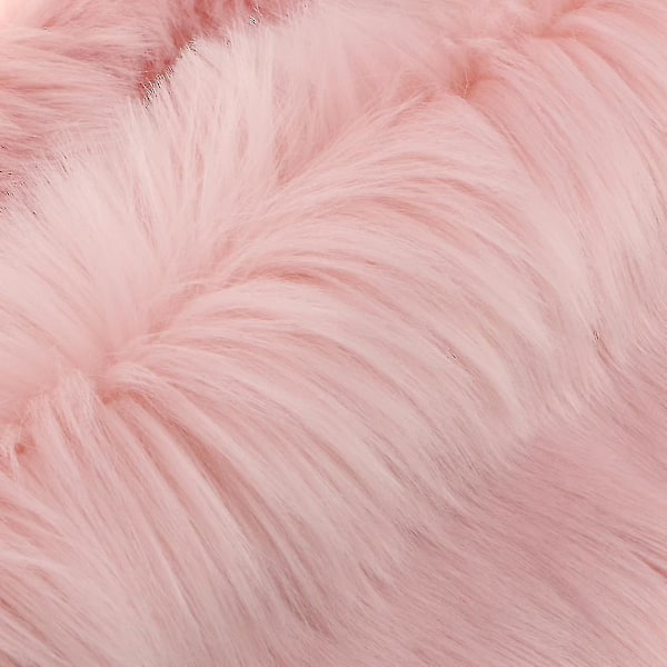 2 stk Runde Vinter Kunstig Pels Saueskinn Pluss Matte Seteputer Stolputer Seteputer Rosa 35cm