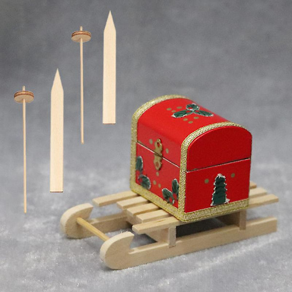 1 set 1:12 dockhus miniatyr julbox släde snowboard hem jul dekor leksak