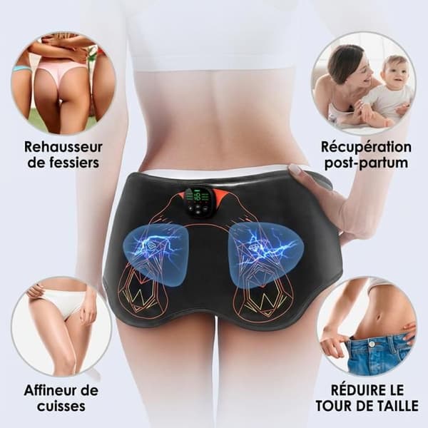 EMS Muskelstimulator - Balder og Maveapparat - 12 Tilstande & 19 Niveauer - Balde Løft og Massage