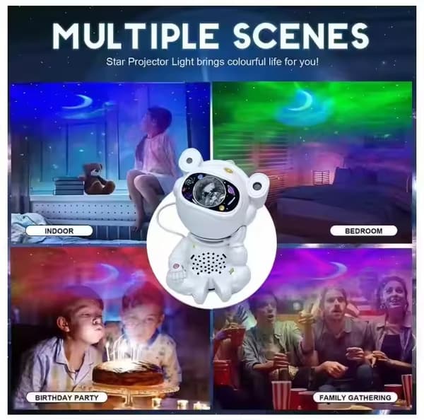 Astronaut Star Projector Night Light with Speaker and Remote Control for Children