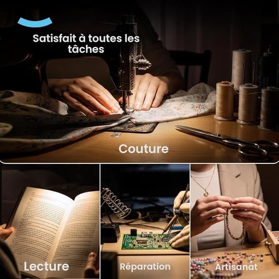 Magnifying Glass as an Accessory for Diamond Painting, with 4 LEDs/2 Brightness Settings, Headlamp for Reading, Jewelry Work