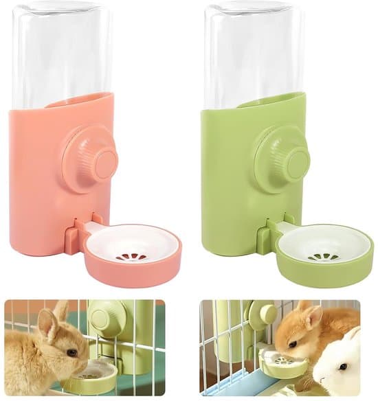 Automatic Water Fountains for Rabbits and Small Pets, 2-Pack, 600ml, Hanging Water Bottles.