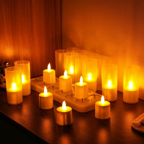 Rechargeable Tealights, 12 Pcs Rechargeable Candles A A