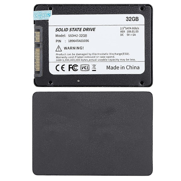 Hsthe Sea SSD Automatisk Igenkänning Intelligent Felkorrigering Svart Metall 2.5in Hårddisk för Lagring av Data 32GB