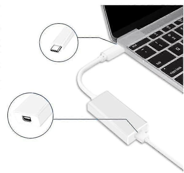 1x Thunderbolt 3 - Thunderbolt 2 -sovitin, Type C -kaapeli, USB, Macbook Air Pro -laitteille, korkea laatu