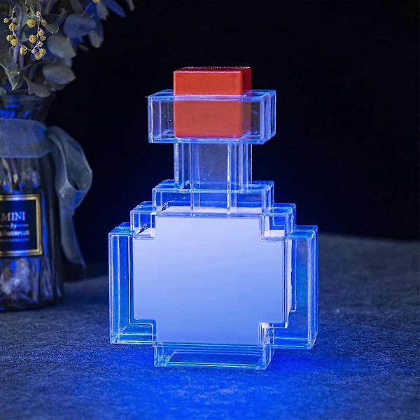 Minecraft Potionflaske Farveskiftende LED Bordlampe | 7 Tommer Natlampe