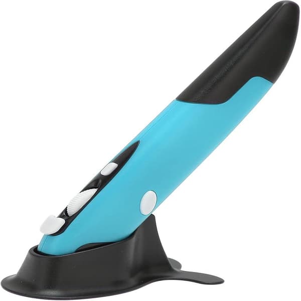 Bærbar mini-luftmus med lavspændingsalarm, bærbar computer, notebook (blå), ergonomisk design til pc, trådløs optisk lommemus