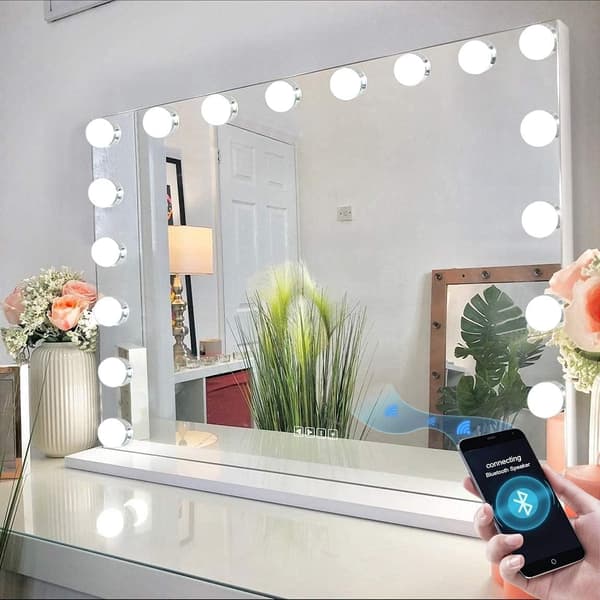 Makeup Mirror with Lights & Speakers / Hollywood Mirror 80x60cm