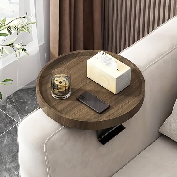 Armrest Tray Sofa | Table for Sofa Armrest | Adjustable, 30cm Walnut