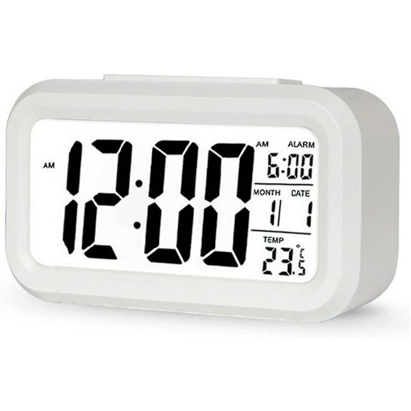 Digital Vekkerklokke LED-Skjerm Snooze Smart Lysstyrkesensor For Soverom Hjemmekontor Og Reise