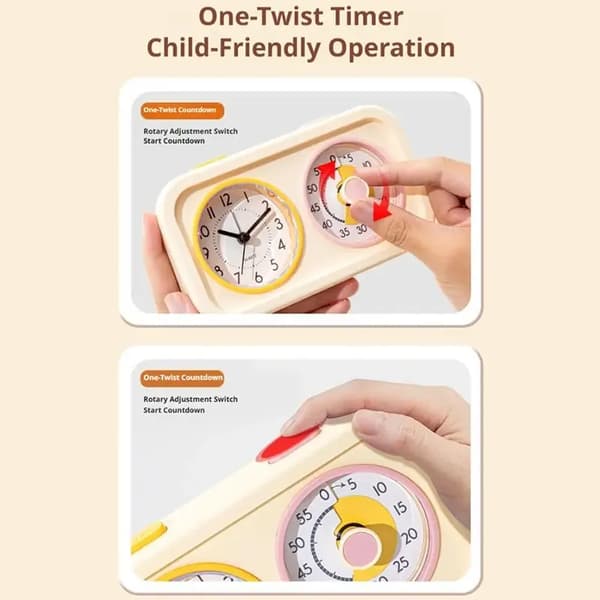 Silent Timer for Kids, Dual Screen Visual Time Manager, Study Alarm, Homework Countdown, Learning Tool, Wholesale
