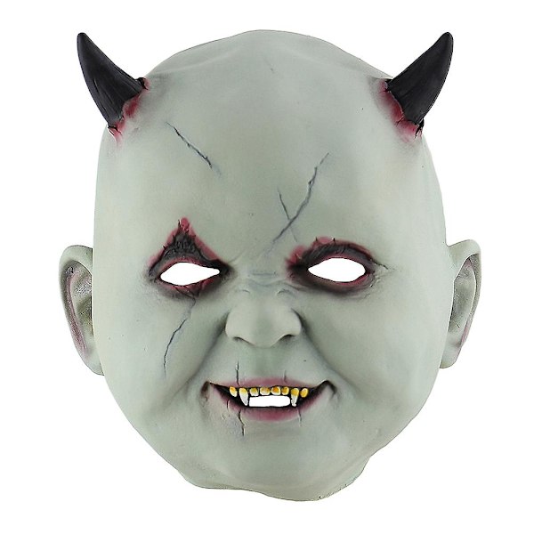 Halloween Cosplay Mask Skrämmande Mask Creepy Terrifying Little Devil Mask