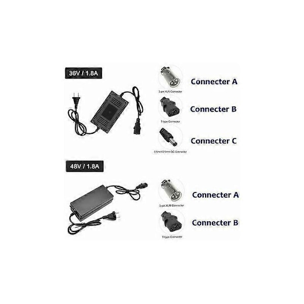Smart Oplader til Elcykler og El-scootere, 36V XLR-hoved (Type A-stik)