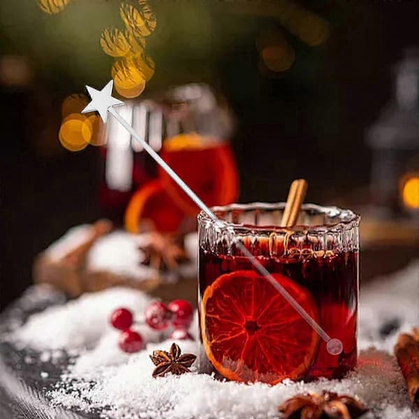 5-pak Rørepinde i rustfrit stål til kaffe, drikkevarer, cocktails og drinks