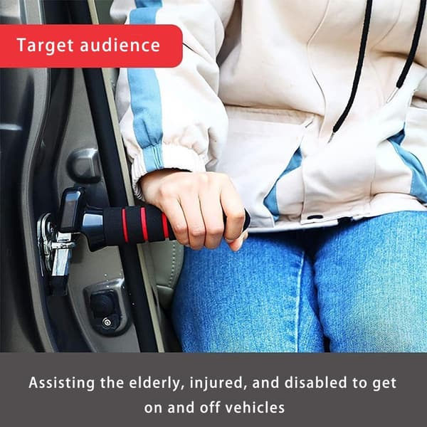 Car Entry and Exit Aid - Multifunctional Handle with Emergency Hammer & Seatbelt Cutter - Blue/Black