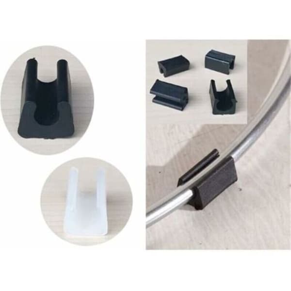 20 stk. runde rørstolsbenputer, 14 mm rørhette, bord-/lenestolbenputer, U-formede møbelputer, hvit plastdiameter