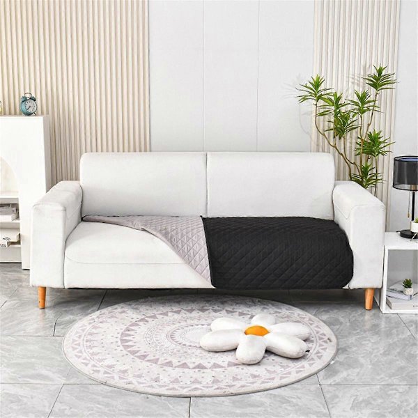 Vattentät Soffa Kuddeöverdrag Vändbar Soffa Sittdyna Skydd för Husdjur Chaise Soffaöverdrag för Skydd