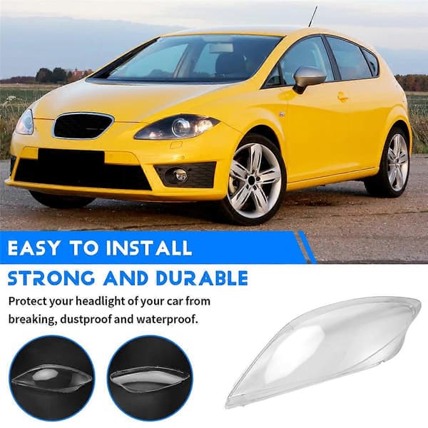 For Seat Leon 2004-2012 Bil Frontlykt Linse Skall Frontlykt Deksel B