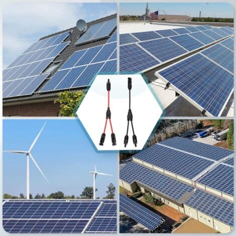 Solcellepanelkabelkontakt Profesjonell (1 til 2-pinners) Y-kontakter Solcellepanelkabel MMF + FFM Soladapter 1 Par