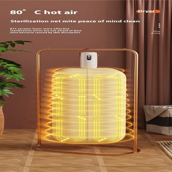 Mini Portable Folding Electric Dryer with Smart Timer for Quick Drying. Home Storage Cabinet with Drying Bag and Winter Accessories.