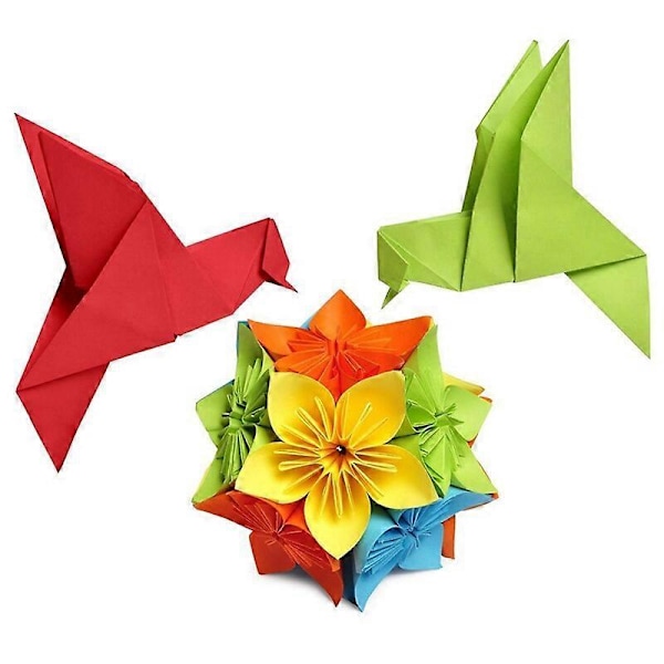 Origamipaperi, 50 elävää väriä, kaksipuolinen, 200 arkkia, premium-laatua, 15 cm x 15 cm, askarteluprojekteihin, sama väri molemmilla puolilla