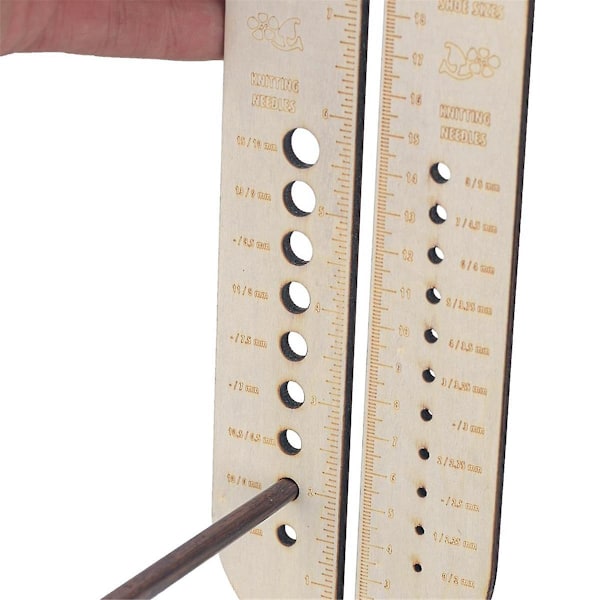 Sockblockers i trä för stickning, stickmått, virkmått, storleksmätare, vävverktyg, sticka M 2025:e