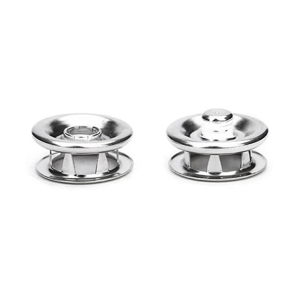 150 Set Knappar med tryckknappar 9,5 mm Metall Silver för sömnad och hantverk, Öppna tryckknappar